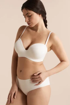 Bandeau microfibre bretelles amovibles, bonnet D