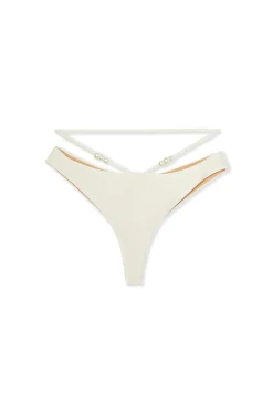 Bas de maillot brésilien high leg satiné avec perles - Etam x Hôtel Mahfouf