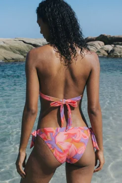 Bas de maillot de bain bikini à nouer fleuri