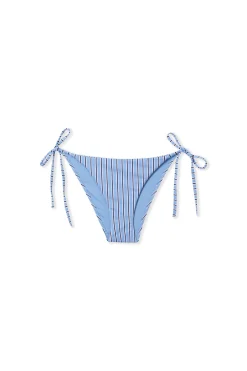 Bas de maillot de bain bikini à nouer à rayures