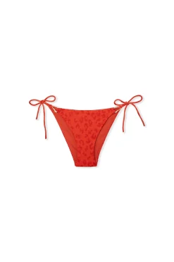 Bas de maillot de bain bikini à nouer à motif léopard et détail bijou