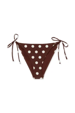 Bas de maillot de bain bikini à nouer à pois