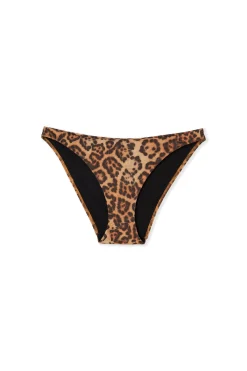 Bas de maillot de bain bikini pailleté et imprimé léopard