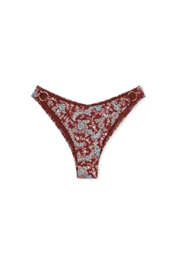 Bas de maillot de bain brésilien à motifs fleuris