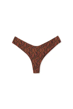 Bas de maillot de bain brésilien high leg à imprimé python