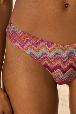 Bas de maillot de bain brésilien high leg imprimé pailleté
