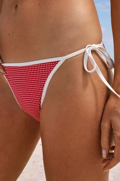 Bas de maillot de bain à imprimé vichy à nouer