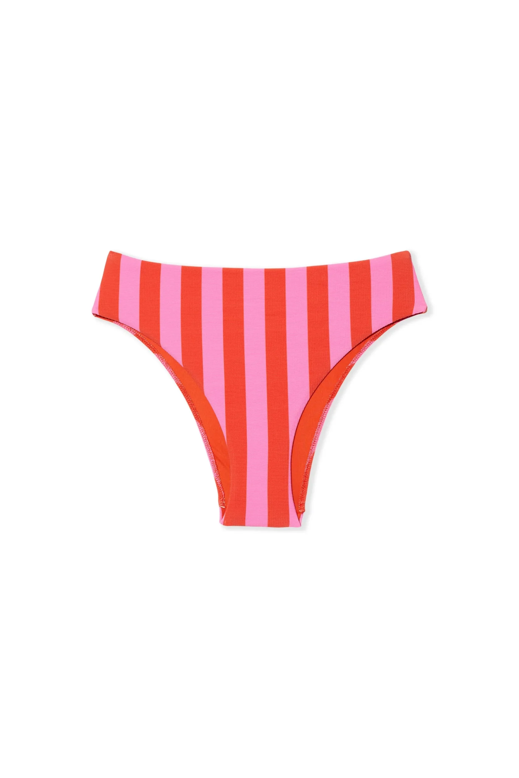Bas de maillot de bain taille haute rayé