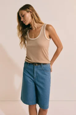 Bermuda en denim avec ceinture