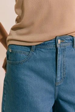 Bermuda en denim avec ceinture