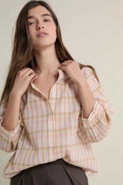 Blouse à carreaux en coton
