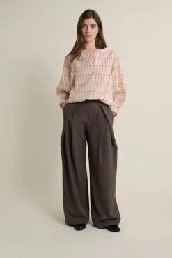 Blouse à carreaux en coton