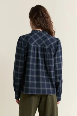 Blouse en coton à carreaux