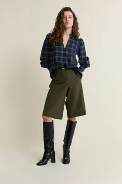 Blouse en coton à carreaux