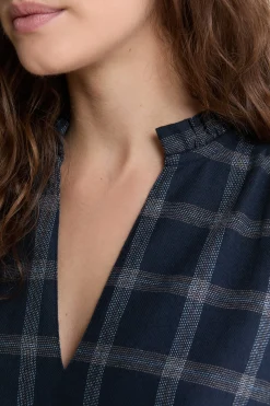 Blouse en coton à carreaux