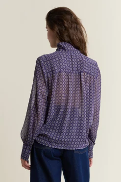 Blouse à nouer sur le devant à imprimé