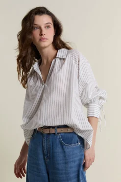 Blouse à rayures en coton