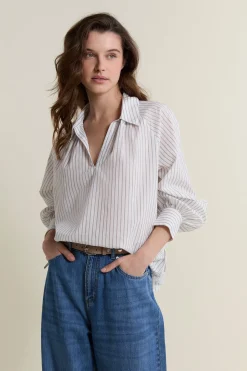 Blouse à rayures en coton