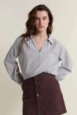 Blouse à rayures en coton