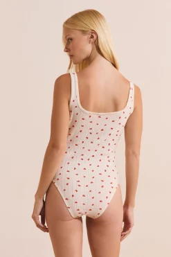 Body en pointelle à motifs fraises