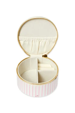 Boite à bijoux à rayures et fleurs