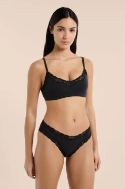 Brassière en microfibre et dentelle