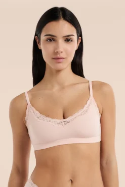 Brassière en microfibre et dentelle