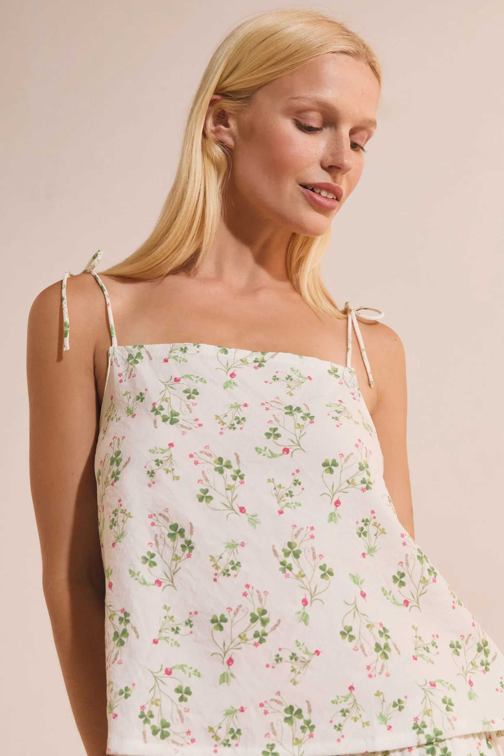 Caraco de pyjama à motifs radis