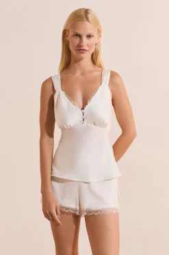 Caraco de pyjama satiné