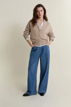 Cardigan col V avec coton