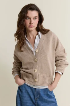 Cardigan col V avec coton