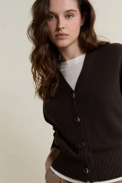 Cardigan col V avec coton