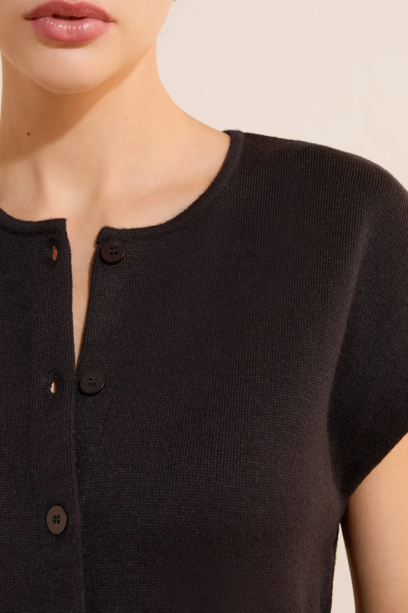 Cardigan à manches courtes avec lien à nouer