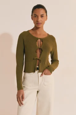 Cardigan à manches longues avec détails nœuds