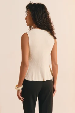 Cardigan sans manches avec coton