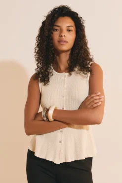Cardigan sans manches avec coton