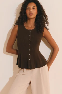 Cardigan sans manches avec coton