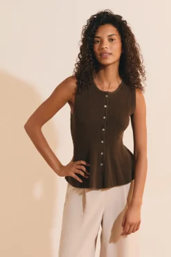 Cardigan sans manches avec coton