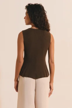 Cardigan sans manches avec coton