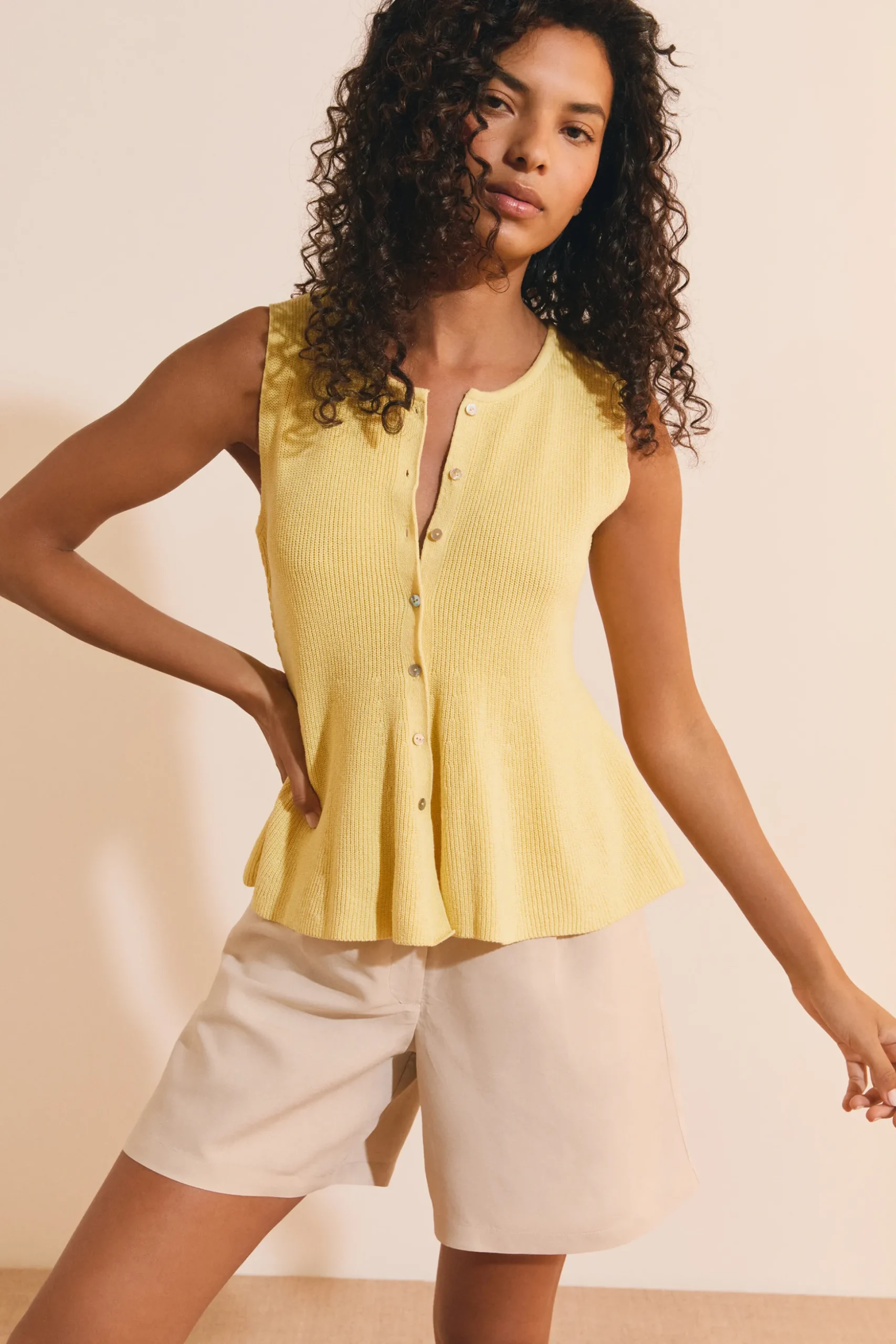 Cardigan sans manches avec coton