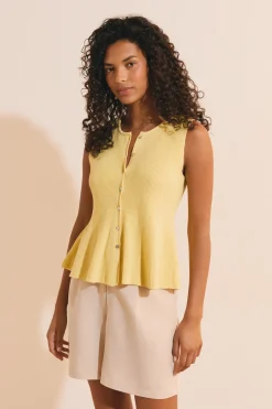 Cardigan sans manches avec coton