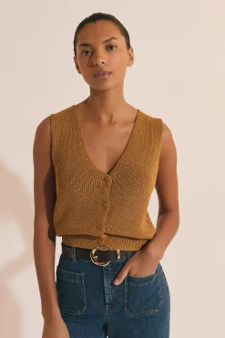 Cardigan sans manches avec coton