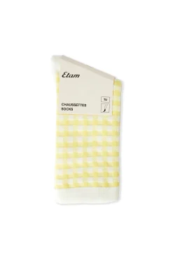Chaussettes avec coton à carreaux