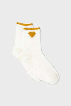 Chaussettes côtelées avec coton à motif cœur