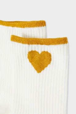 Chaussettes côtelées avec coton à motif cœur
