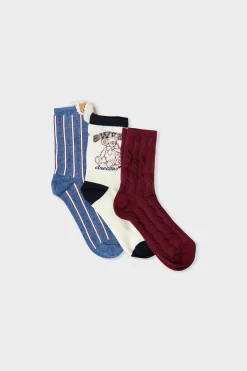 Chaussettes côtelées à motifs