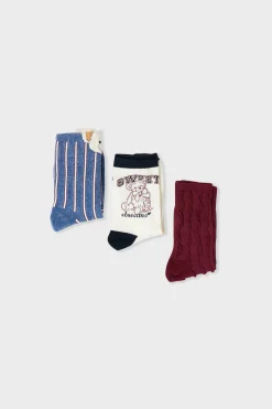 Chaussettes côtelées à motifs