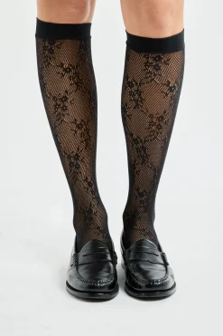 Chaussettes en dentelle à motifs