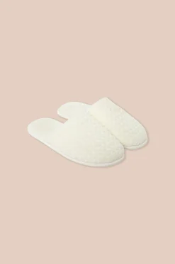 Chaussons mules avec coton nid d'abeille
