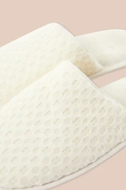 Chaussons mules avec coton nid d'abeille